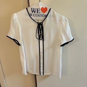 Zara short sleeve white blouse size small